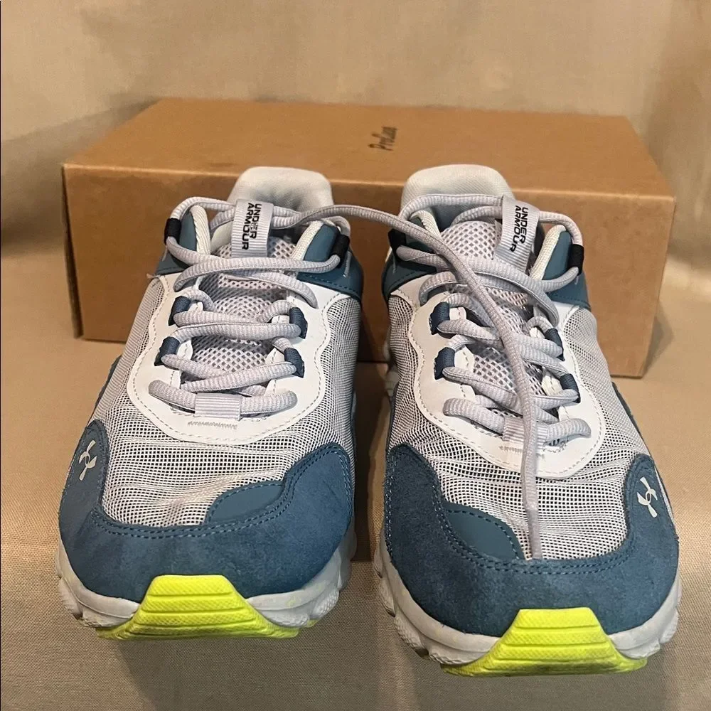 Under Armour Men’s Running Training Shoes Blue Gray Lime 12 mens